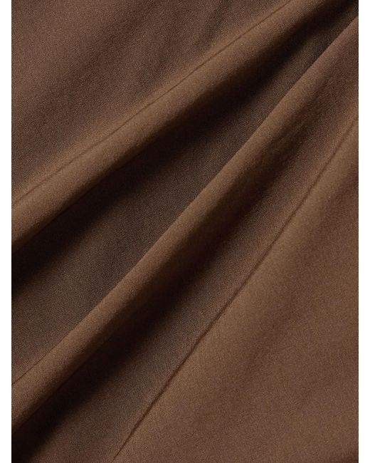 Sir Brown Draped Twisted Stretch-Crepe Mini Dress