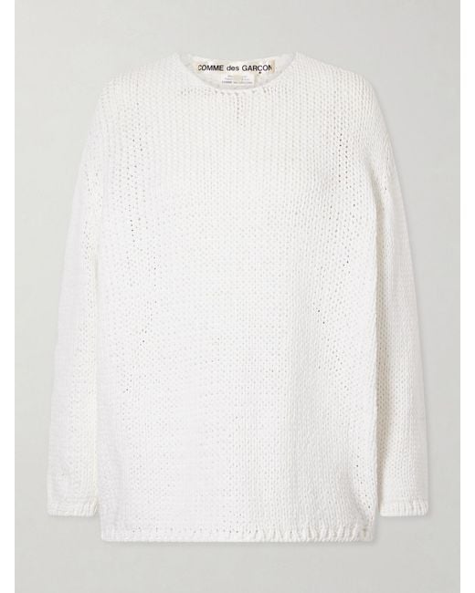 Comme des Garçons White Knitted Sweater