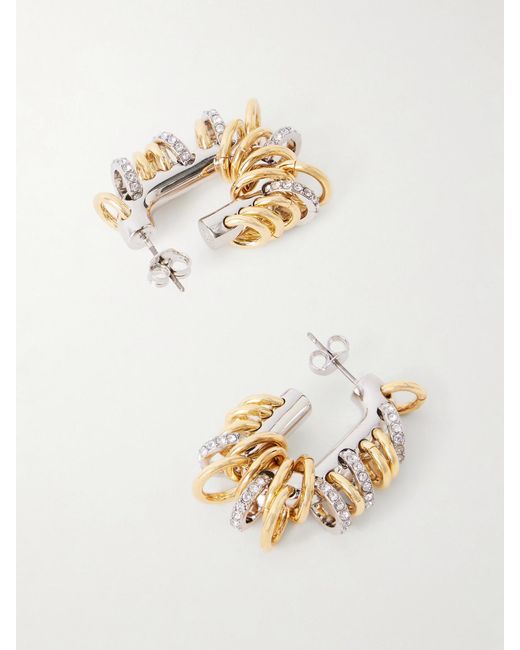 Rabanne Metallic Punk Xl Two-Tone And Earrings
