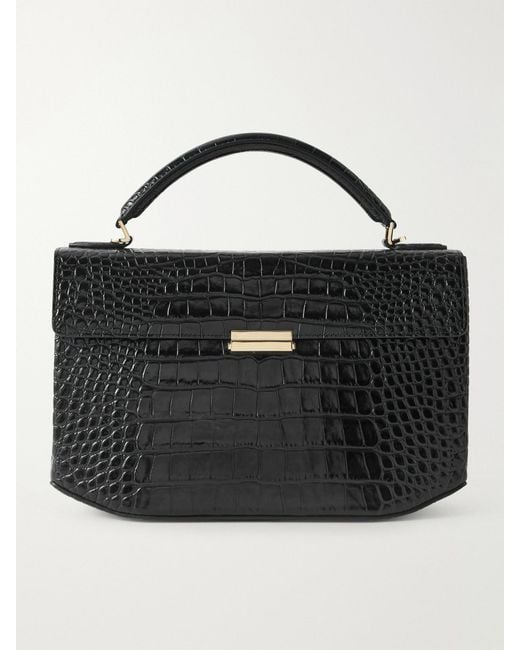 Totême Black Clip Croc-Effect Leather Shoulder Bag