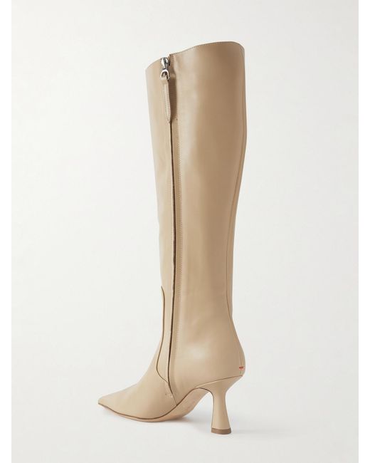 Aeyde White Esme Leather Knee Boots