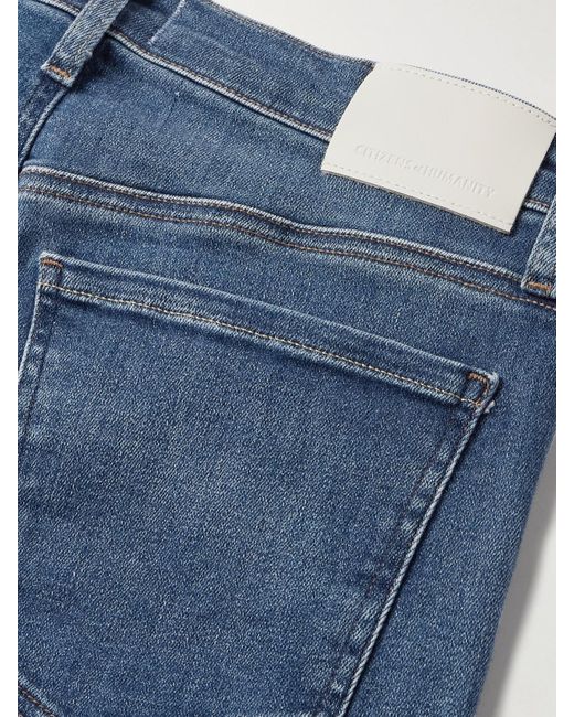 Citizens of Humanity Blue Lyra Verkürzte, Hoch Sitzende Jeans Mit Weitem Bein Und Fransen