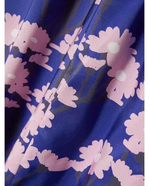 BERNADETTE Blue Elle Floral-Print Taffeta Maxi Skirt