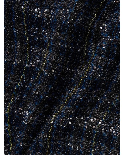 Missoni Blue Sequin-Embellished Metallic Tweed Midi Skirt