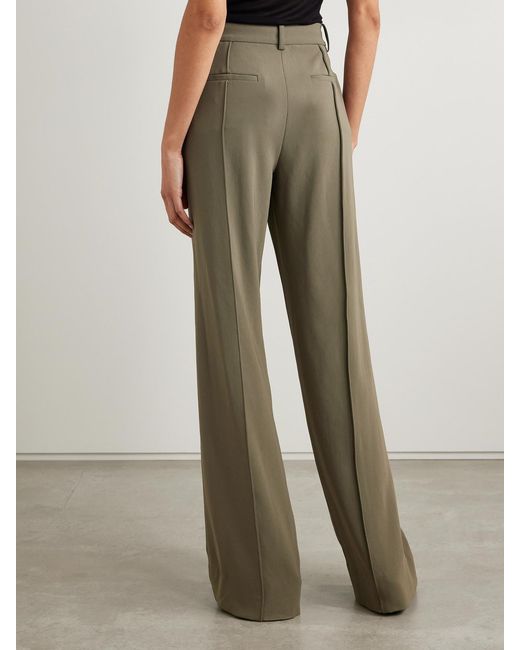 Proenza Schouler Green Weyes Crepe Straight-Leg Pants