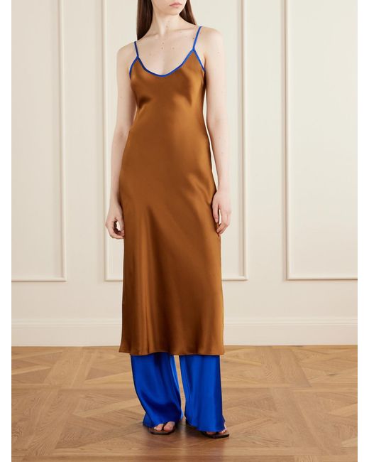 Comme Si Blue Silk-Bias Pants