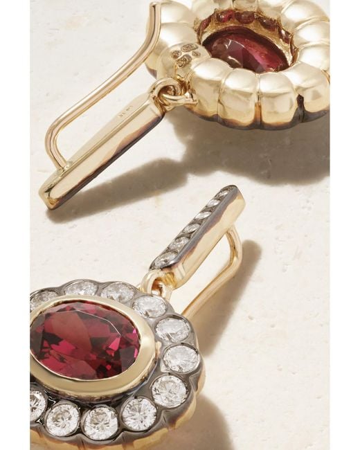 Marlo Laz Natural Lexi 14-Karat, Rhodolite And Diamond Earrings