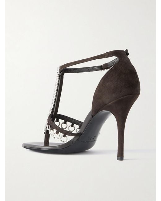 Christopher Esber Brown Ludo Embellished Suede Sandals