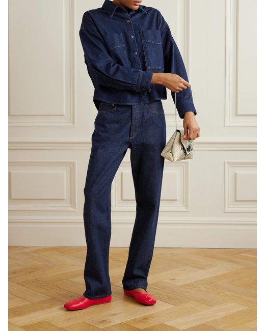 Agolde Blue Kelly Mid-Rise Straight-Leg Jeans