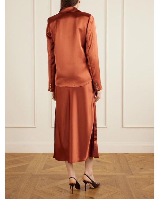 Violante Nessi Orange Joli Satin Blouse