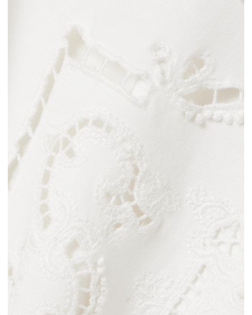 T-Shirt En Jersey De Coton À Broderie Anglaise Marie Sea en coloris White