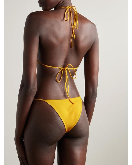 Maygel Coronel Yellow Gola Triangel-Bikini Mit Neckholder Und Applikationen