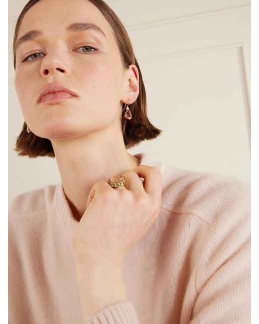 Ileana Makri Natural 14-Karat, Morganite And Diamond Earrings