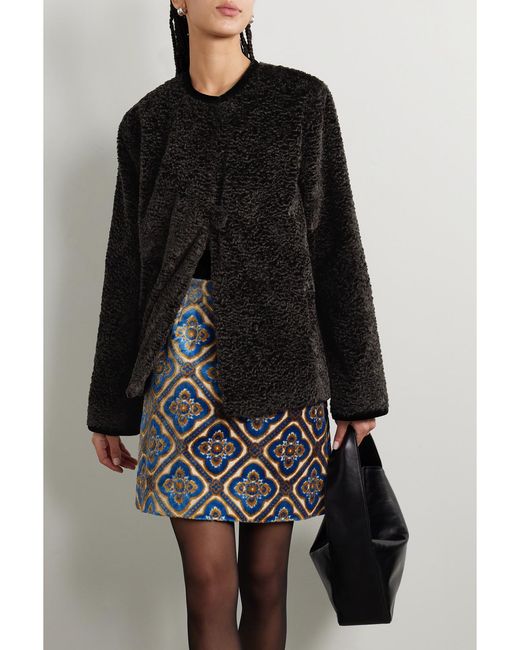 Bode Black Fitchberg Faux Shearling Jacket
