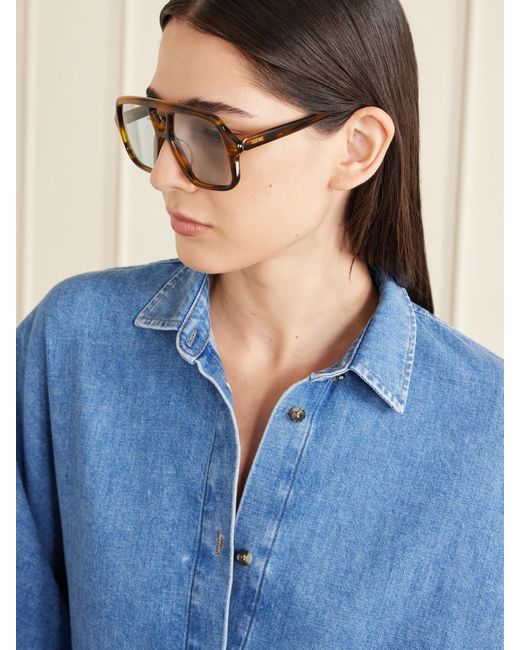 Loewe Blue Slim Light Acetate Aviator Sunglasses