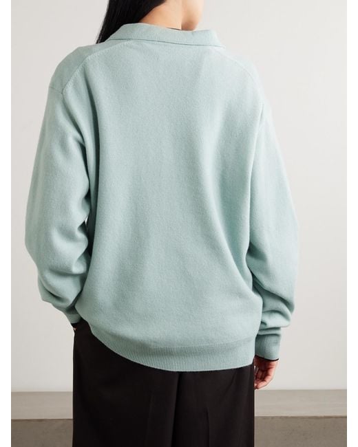 Ssstein Blue Brushed-Wool Polo Shirt