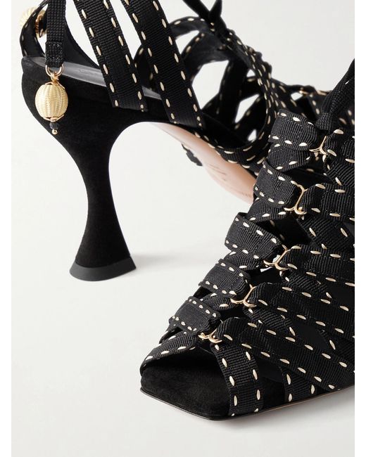Zimmermann Black Corsage 85 Embellished Sandals