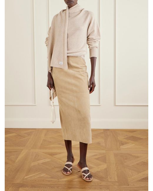 The Attico Natural Draped Wool Sweater