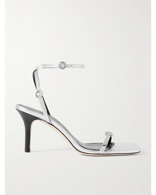 Aeyde Natural Hallie Metallic Leather Sandals