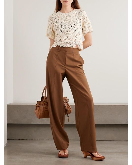 Ulla Johnson Natural Maddalena Scalloped Crocheted Cotton Blouse
