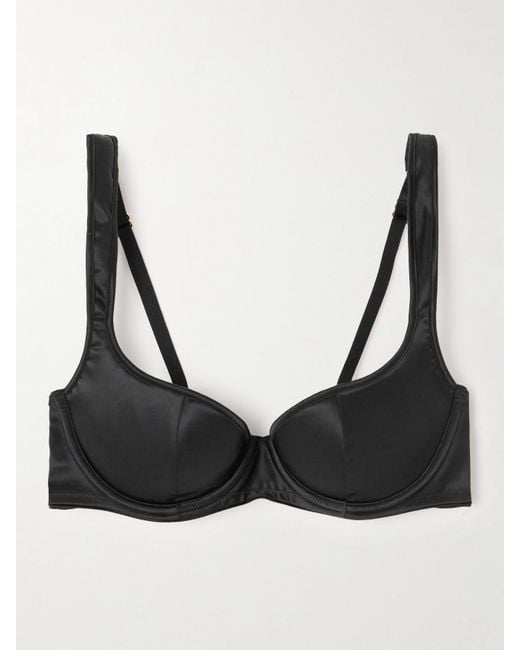 Agent Provocateur Black Nikita Satin Underwired Balconette Bra
