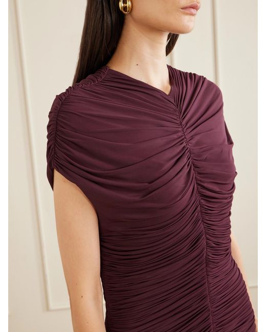 TOVE Purple Avita Ruched Maxi Dress