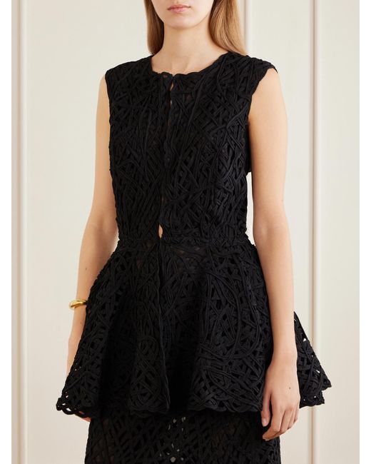 DIOTIMA Black Laurin Scalloped Net Georgette Blouse