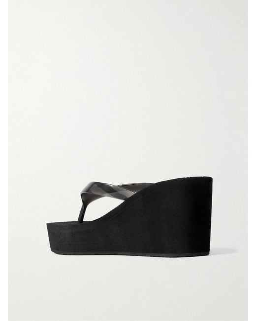 Ancient Greek Sandals Black Etheria Pvc Wedge Flip Flops