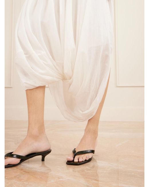 Totême  White Cocoon Pleated Lyocell And Cotton-Blend Maxi Skirt