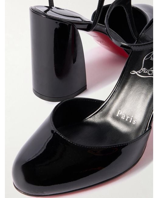 Christian Louboutin White Jane 85 Patent-Leather Pumps