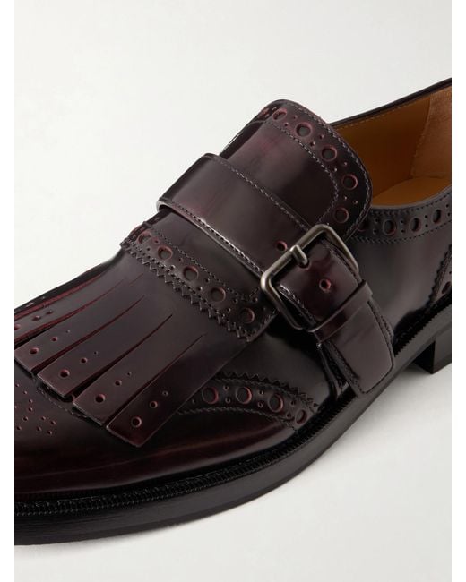 Church's Red Phillis Fringed Leather Brogues