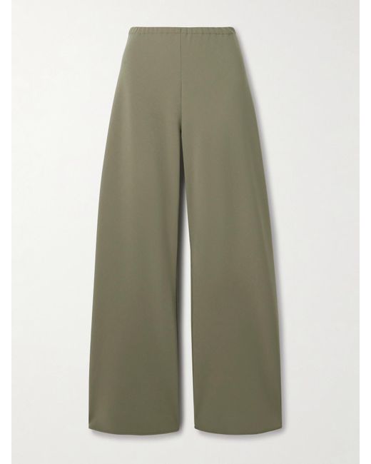 La Ligne Green Colby Recycled-Crepe Wide-Leg Pants
