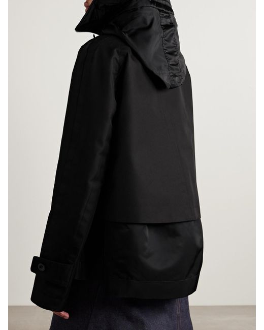 Sacai Black Paneled Cotton-Blend Gabardine And Padded Shell Jacket