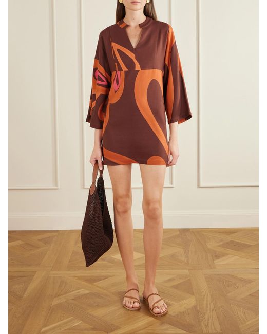 Themis Z Orange Amalthea Sabra Faille Mini Dress