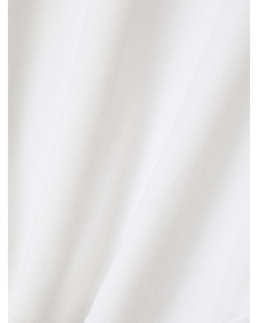 Alaïa White Cropped Cotton-Jersey Turtleneck T-Shirt