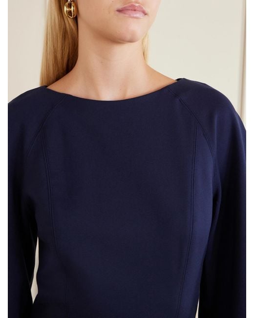 Carolina Herrera Blue Cady Midi Dress
