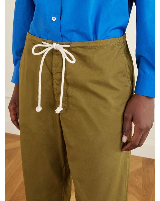 Jamie Haller Green The Rope Tie Cotton Wide-Leg Pants