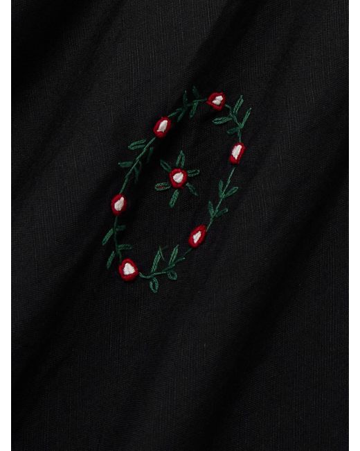 Rixo Black Iggy Midikleid Aus Besticktem Voile Mit Spitzenbesätzen