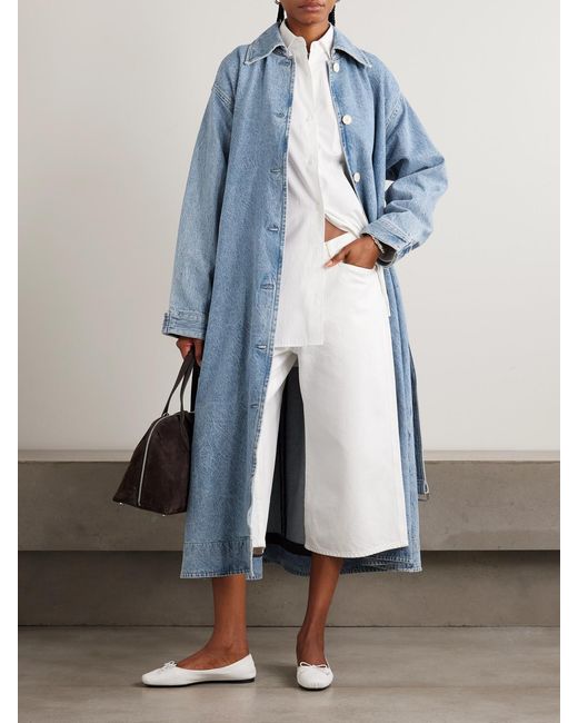 Agolde Blue Maria Mcmanus Oversized Organic And Recycled Denim Trench Coat