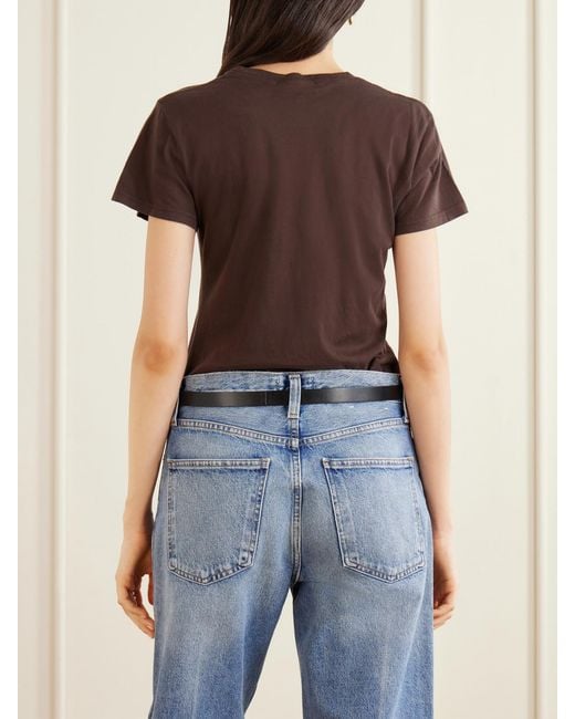 Nili Lotan Brown Lana Cotton-Jersey T-Shirt