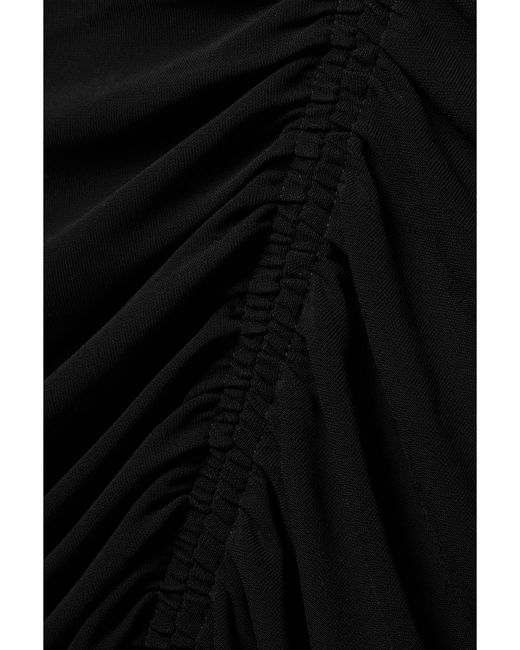 Givenchy Black Open-Back Ruched Crepe Gown