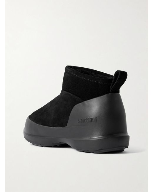 Moon Boot Black Luna Low Suede Boots