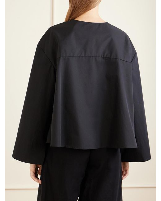 Kallmeyer Blue Marguerite Cotton-Poplin Blouse
