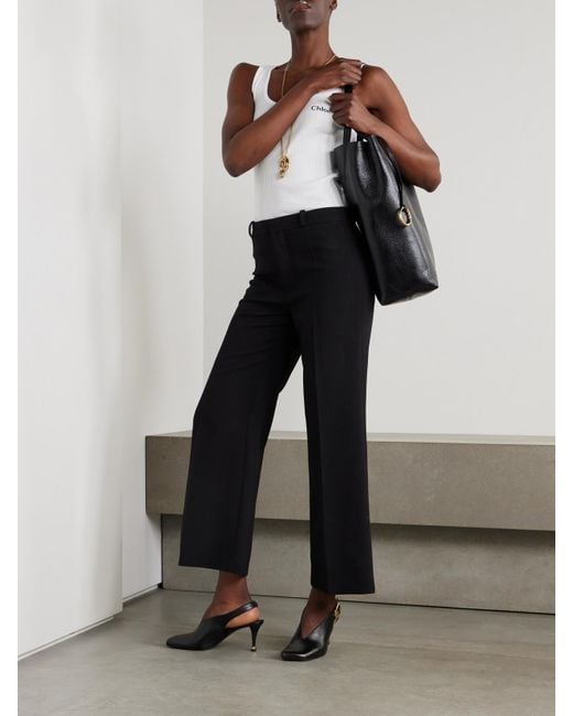 Chloé Black Wool Flared Pants