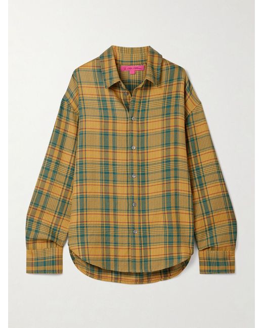 The Elder Statesman Multicolor Checked Cashmere And Wool-Blend Shirt