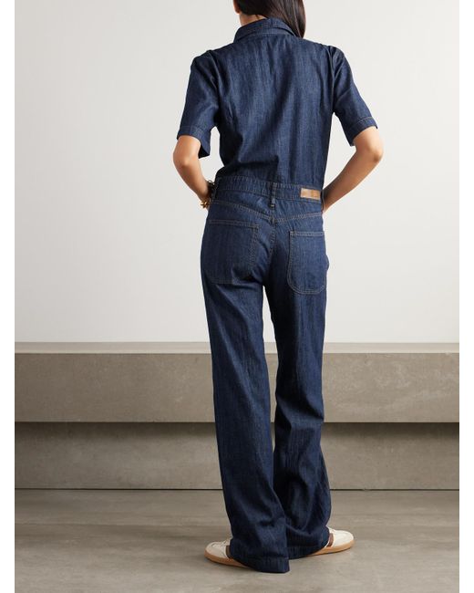 Rivet Utility Blue Girlfriend Denim Jumpsuit