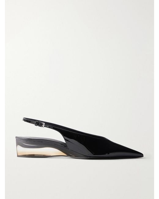 Alaïa Black 30 Patent-Leather Slingback Pumps