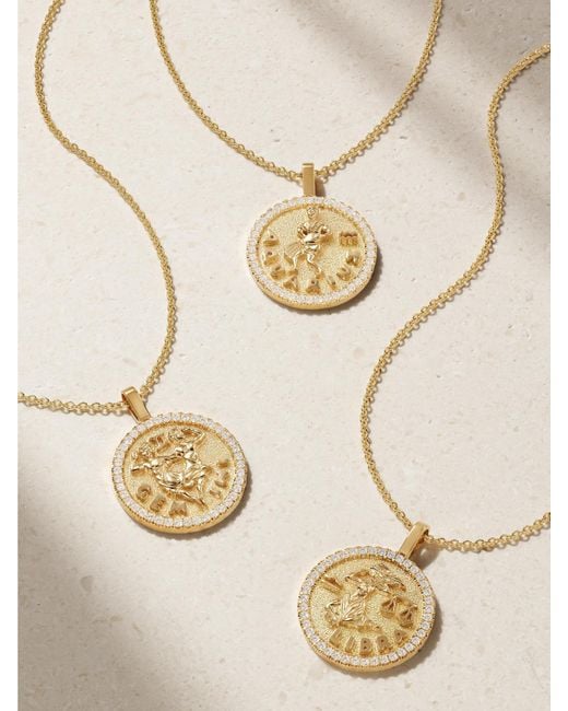 Anita Ko Metallic Zodiac Large 18-Karat Diamond Necklace