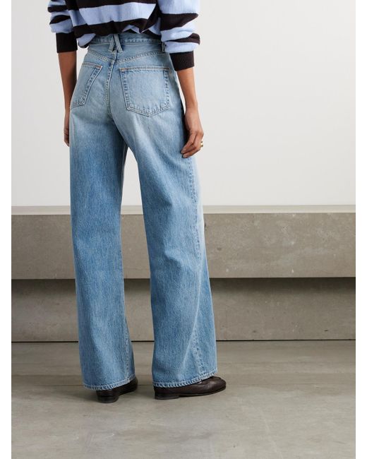 SLVRLAKE Denim Blue Eva Hoch Sitzende Jeans Mit Weitem Bein