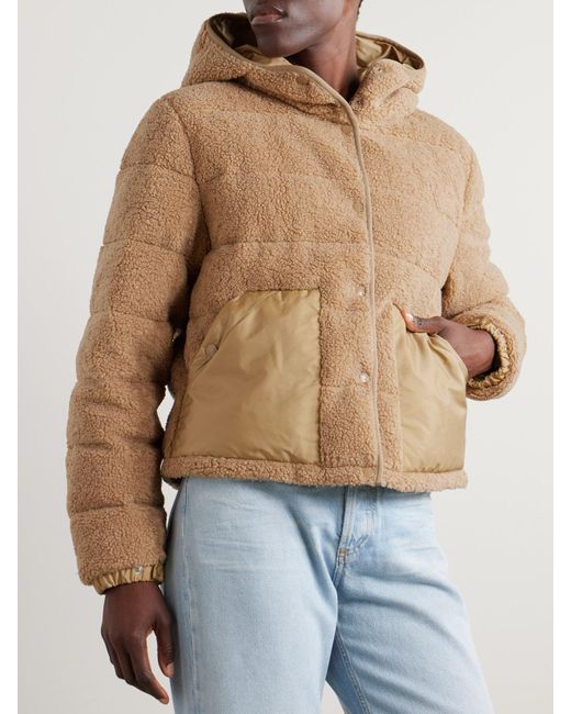 Moncler Natural Audrieu Shell-Trimmed Fleece Jacket